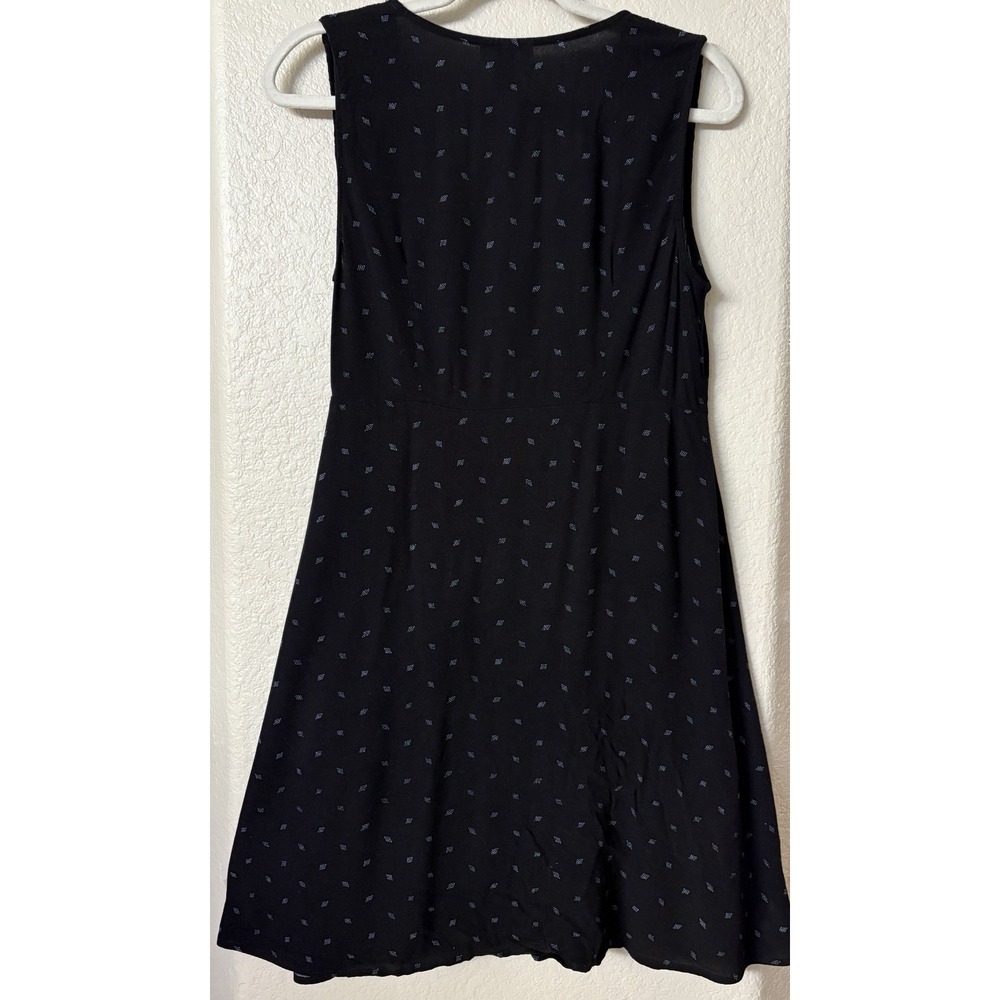 Universal Thread Wrap Dress Black with Blue Diamond Pattern Size Lrg - Picture 4 of 13
